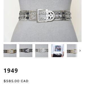 Suzi Roher 1949 Art Deco Silver Metal Stretch Elastic Statement Belt